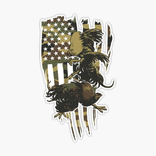 US Flag Cock Fight Game Fowl Sticker for Sale by Daily Grind 19