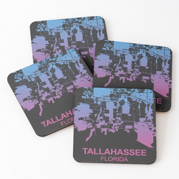Item preview, Tallahassee city Pink Blue Map Art Florida USA designed and sold by EpicMaps.