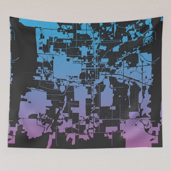 Artikelvorschau, Tallahassee City Pink Blue Map Art Florida USA entworfen und verkauft von EpicMaps.