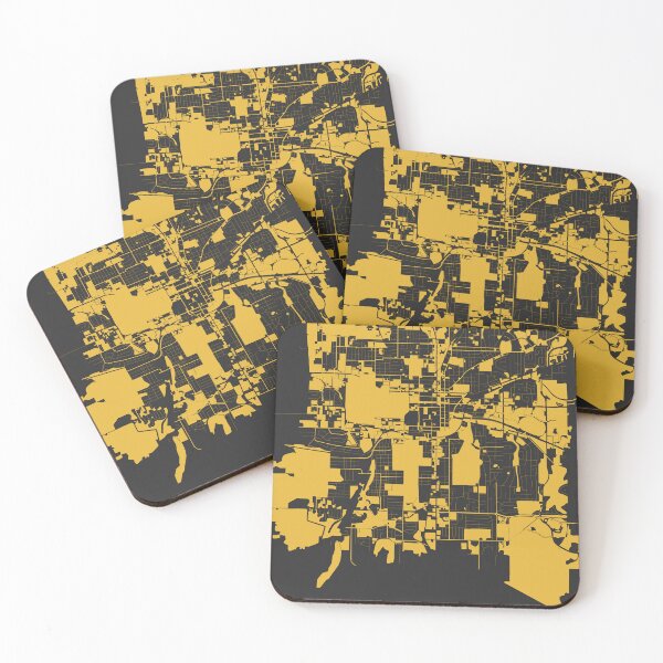 Item preview, Tallahassee Florida USA Black Gold Map Art designed and sold by EpicMaps.