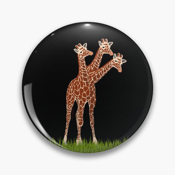 Item preview, Three-necked giraffe  (grass edition, in black) designed and sold by CosmicStory.