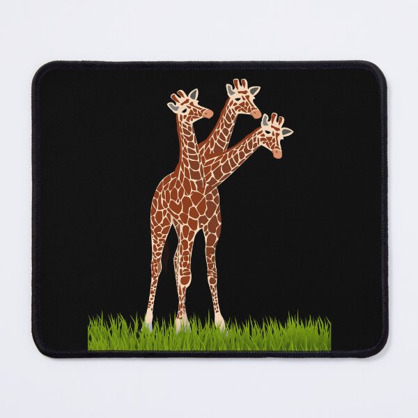 Item preview, Three-necked giraffe  (grass edition, in black) designed and sold by CosmicStory.