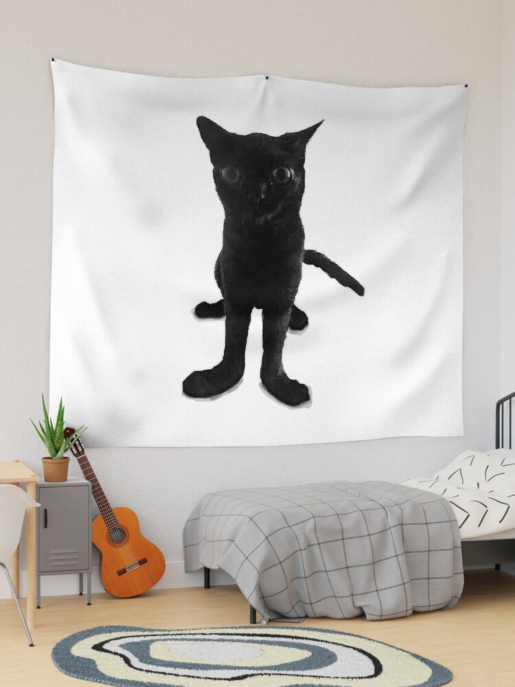 Black Cat Pfp Meme Funny Tapestry Large Fabric Wall Tapestry