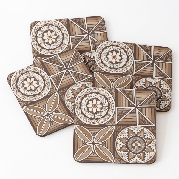 Item preview, Tapa patchwork - coffee designed and sold by AprilAppleArt.