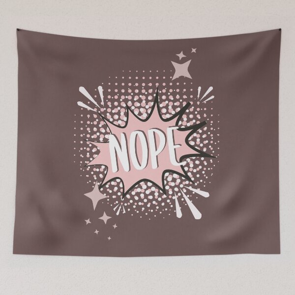 Item preview, NOPE Comic Speech Bubble Meme Funny Brown designed and sold by Missing In Art.