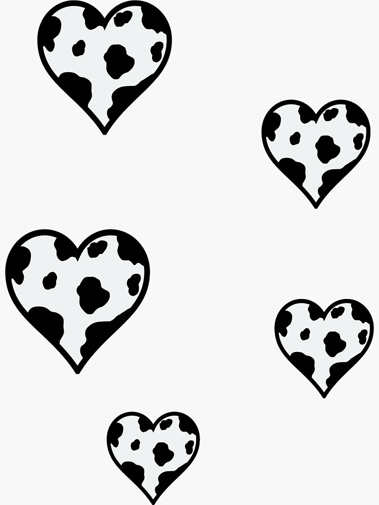 "Cow print hearts sticker pack" Sticker by DaisyWorks19 | Redbubble