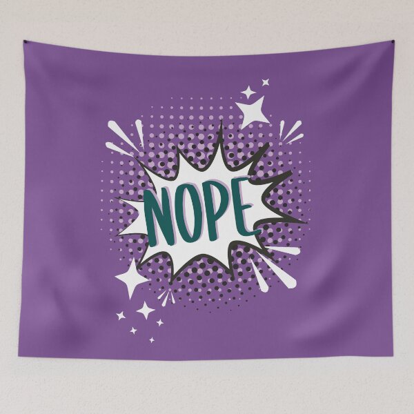 Item preview, NOPE Comic Speech Bubble Meme Funny Violet designed and sold by Missing In Art.