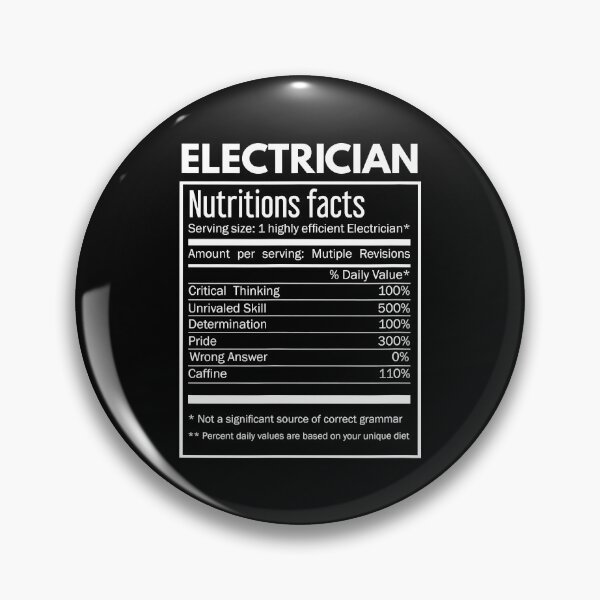 Item preview, Electrician Nutrition Facts Funny Electrician designed and sold by SageTobias.