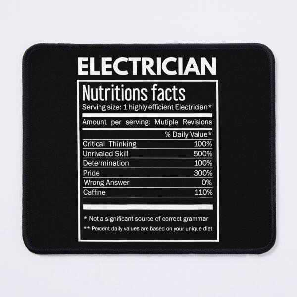 Item preview, Electrician Nutrition Facts Funny Electrician designed and sold by SageTobias.
