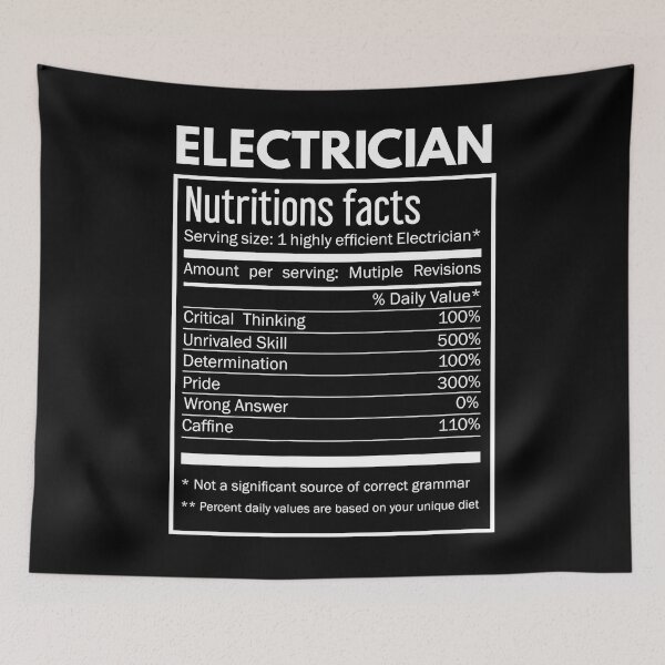 Item preview, Electrician Nutrition Facts Funny Electrician designed and sold by SageTobias.