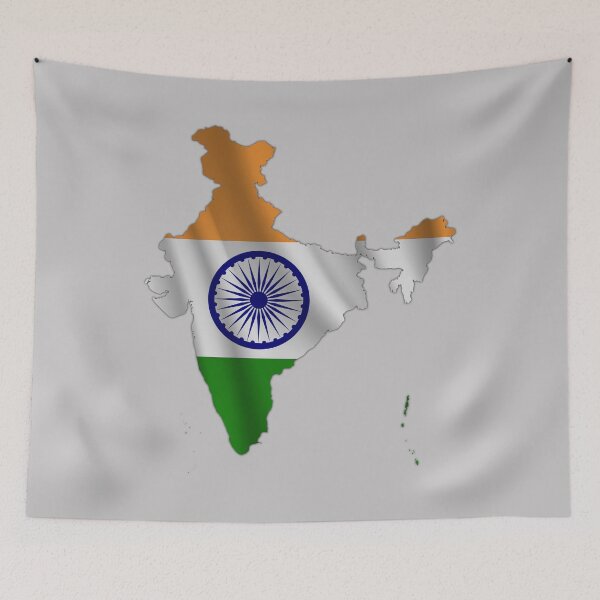 Item preview, Wavy Indian Flag inside Map of India designed and sold by mashmosh.