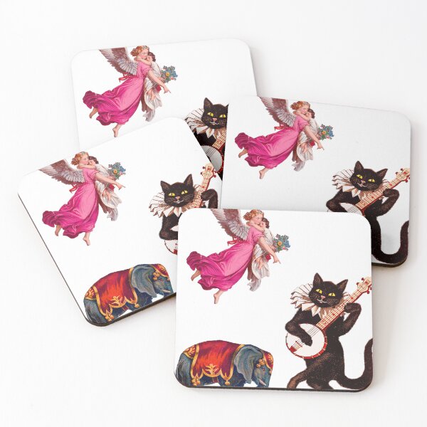 Item preview, vintage Victorian cat and elephant and two angel  designed and sold by Saif6X.