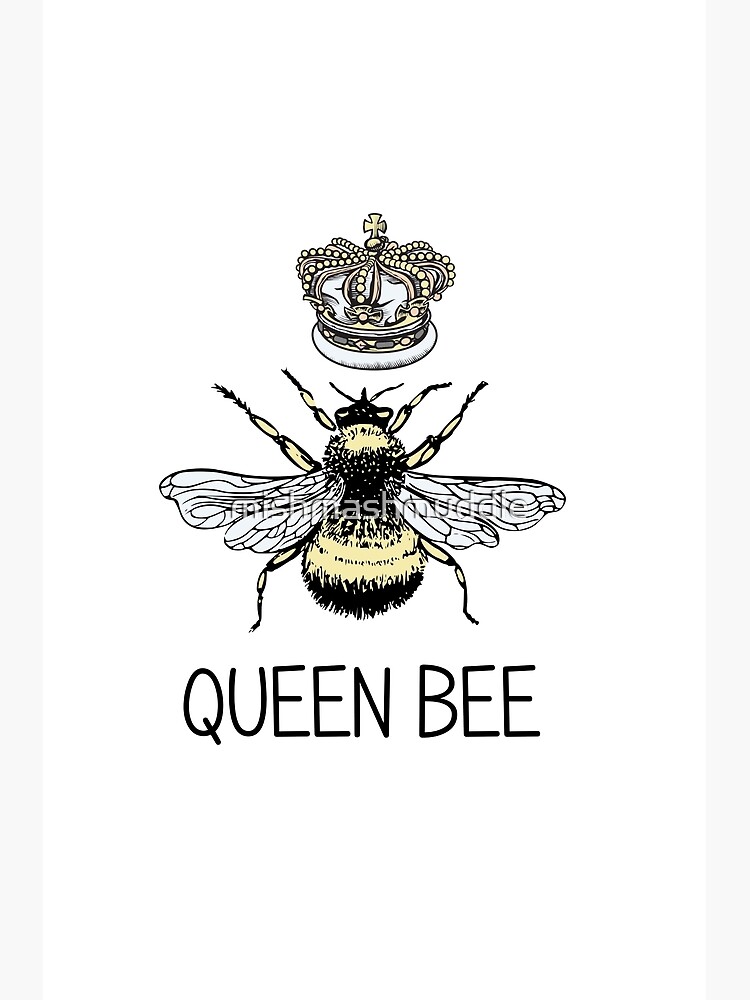 Buy Bee Illustration Print With Queen Bee Typography Online in India - Etsy