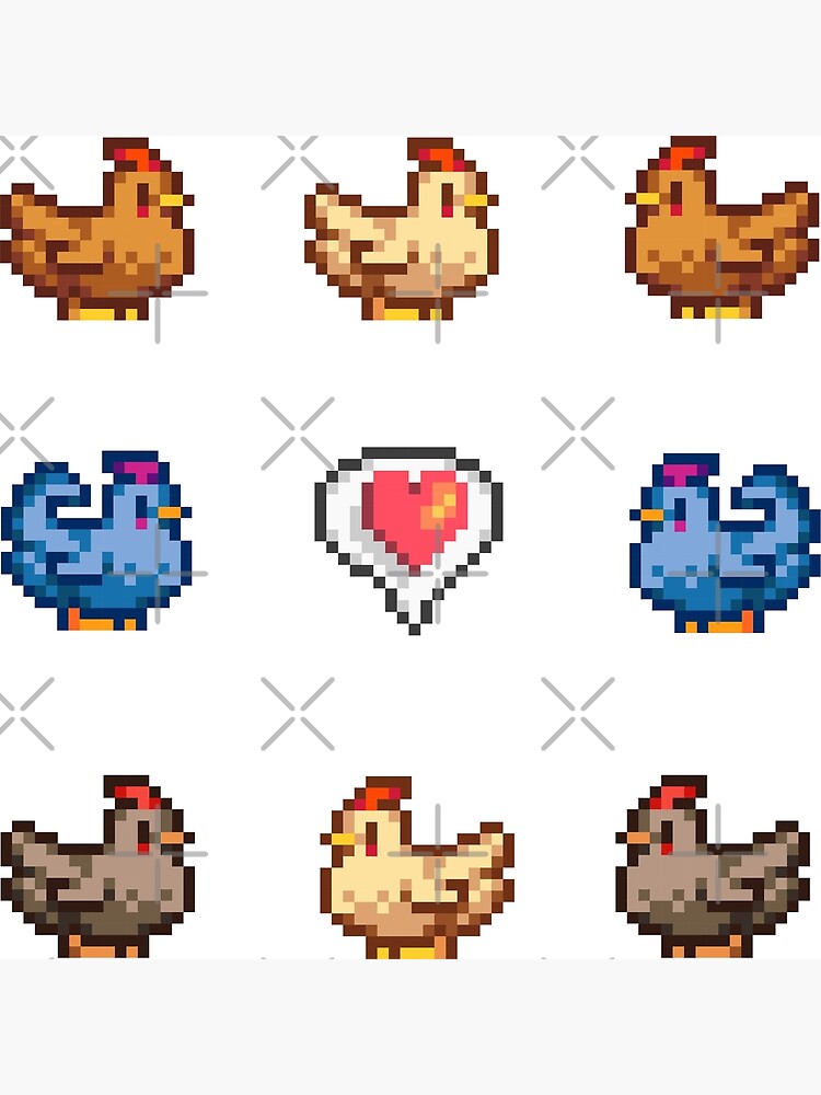 Stardew Valley Chickens Poster For Sale By Needsmore Redbubble   Flat,750x,075,f Pad,750x1000,f8f8f8 