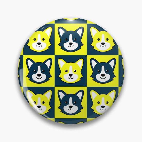 Item preview, Dog face patterns blue yellow designed and sold by CoolArtByMboya.