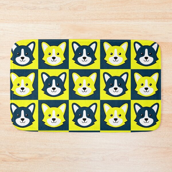 Item preview, Dog face patterns blue yellow designed and sold by CoolArtByMboya.