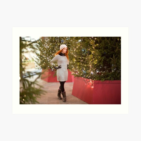 Project L: By the Christmas tree Art Print
