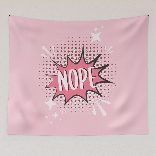 Item preview, NOPE Comic Speech Bubble Meme Funny Pink designed and sold by Missing In Art.