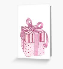 Pink Gift Box Greeting Card