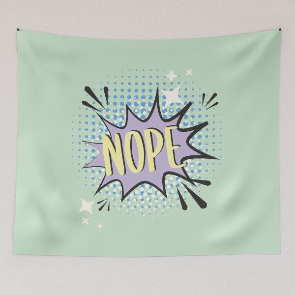 Item preview, NOPE Comic Speech Bubble Meme Funny Lime Green designed and sold by Missing In Art.