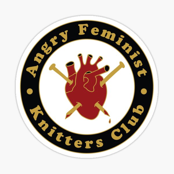Vista previa del artículo con la obra «Angry Feminist Knitters Club», diseñado y vendido por bombasine.