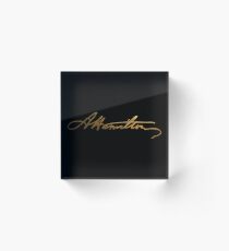 Alexander Hamilton Gold Unterschrift Acrylblock