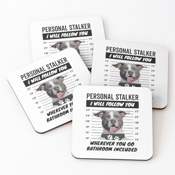 Item preview, Personal Stalker Dog – White Blue American Staffordshire Terrier designed and sold by More Cute Dogs.