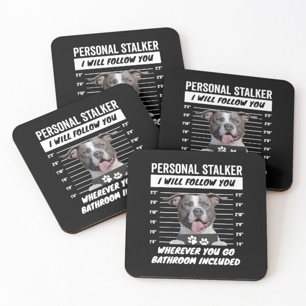 Item preview, Personal Stalker Dog – White Blue American Staffordshire Terrier designed and sold by More Cute Dogs.