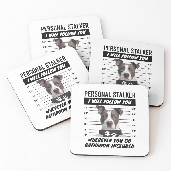 Item preview, Personal Stalker Puppy – White Blue American Staffordshire Terrier designed and sold by More Cute Dogs.