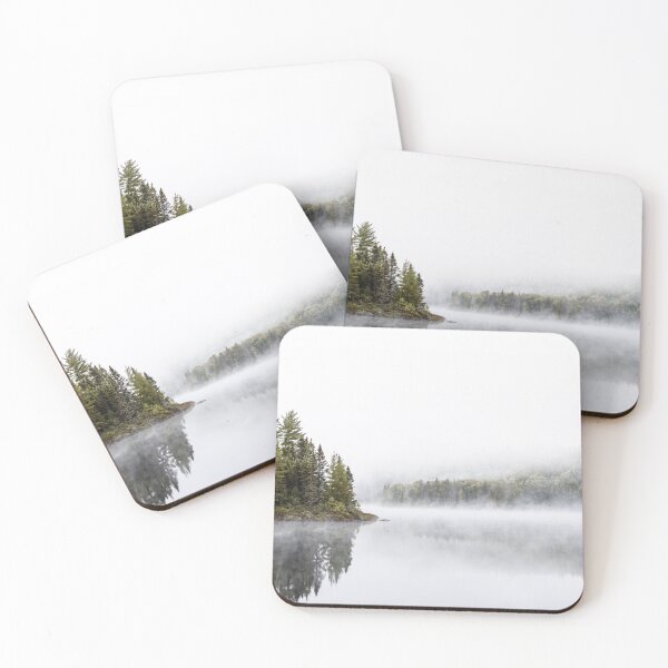 Item preview, Atmospheric mountain mist on the calm morning lake landscape designed and sold by Nicolas Brooks.
