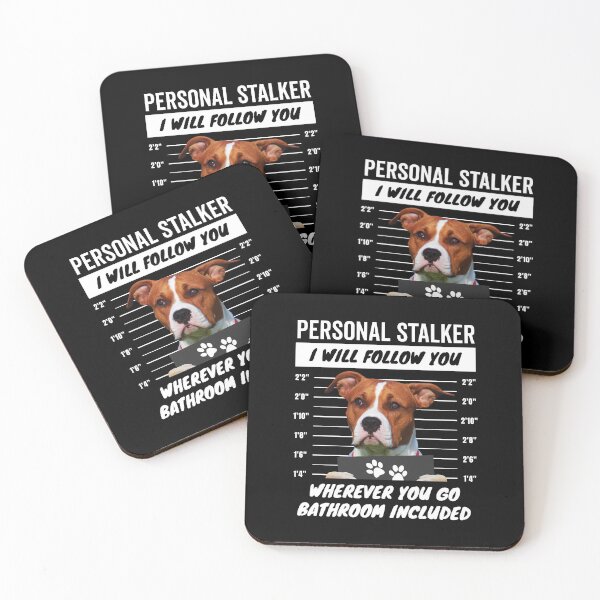Item preview, Personal Stalker Dog – White Red American Staffordshire Terrier designed and sold by More Cute Dogs.