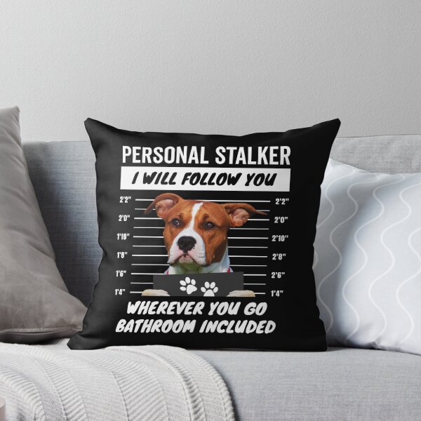 Item preview, Personal Stalker Dog – White Red American Staffordshire Terrier designed and sold by More Cute Dogs.