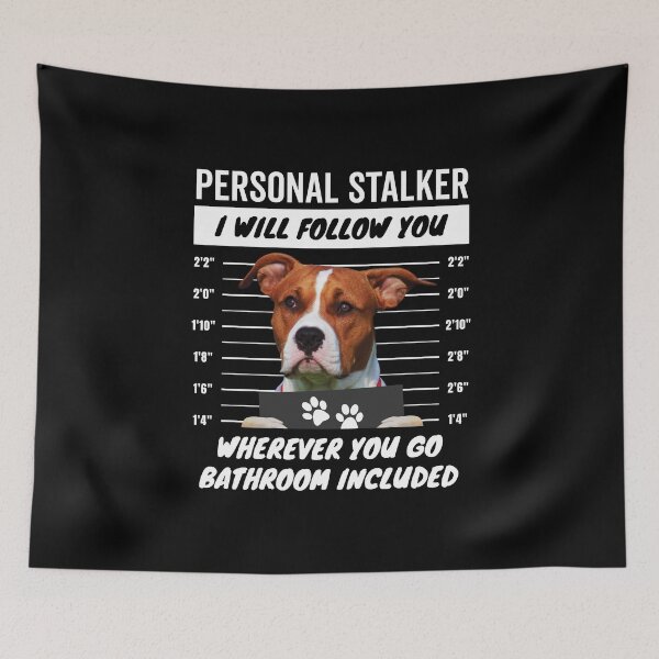 Item preview, Personal Stalker Dog – White Red American Staffordshire Terrier designed and sold by More Cute Dogs.