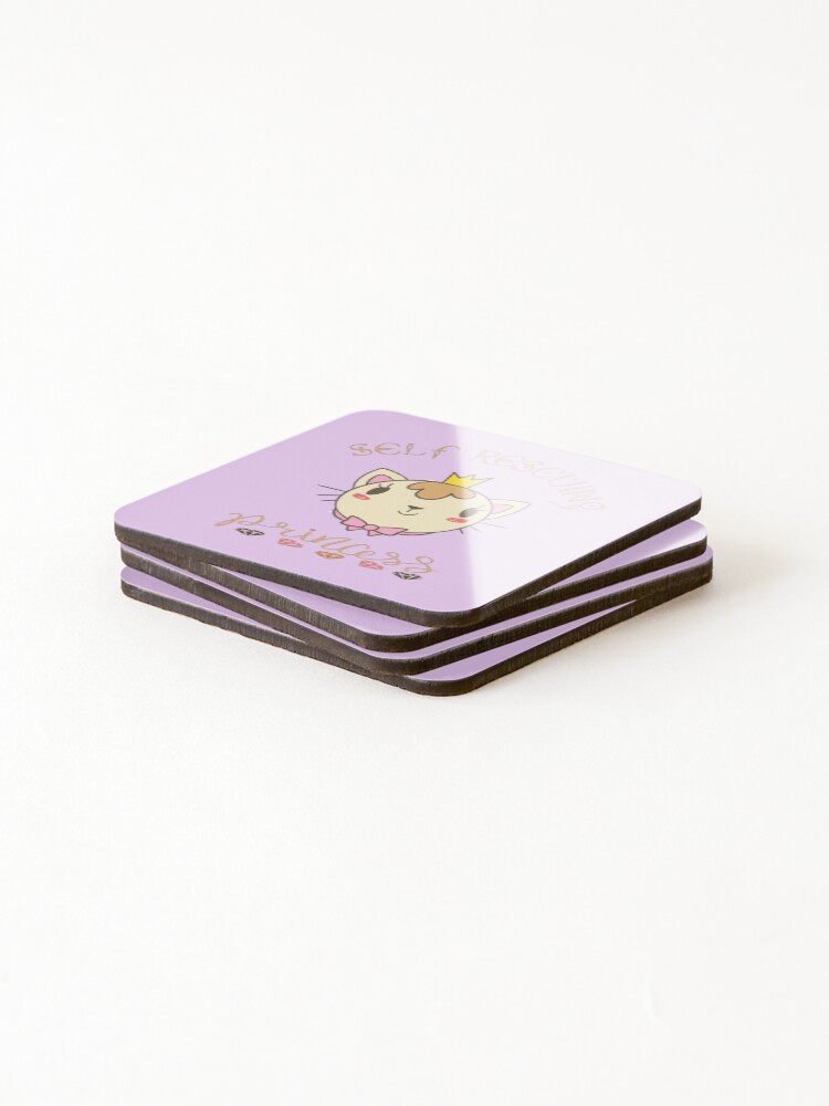 Thumbnail 4 of 5, Coasters (Set of 4), Self Rescuing Princess designed and sold by diaza.