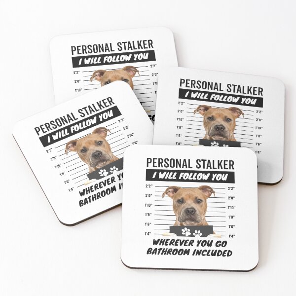 Item preview, Personal Stalker Dog – Fawn American Staffordshire Terrier designed and sold by More Cute Dogs.