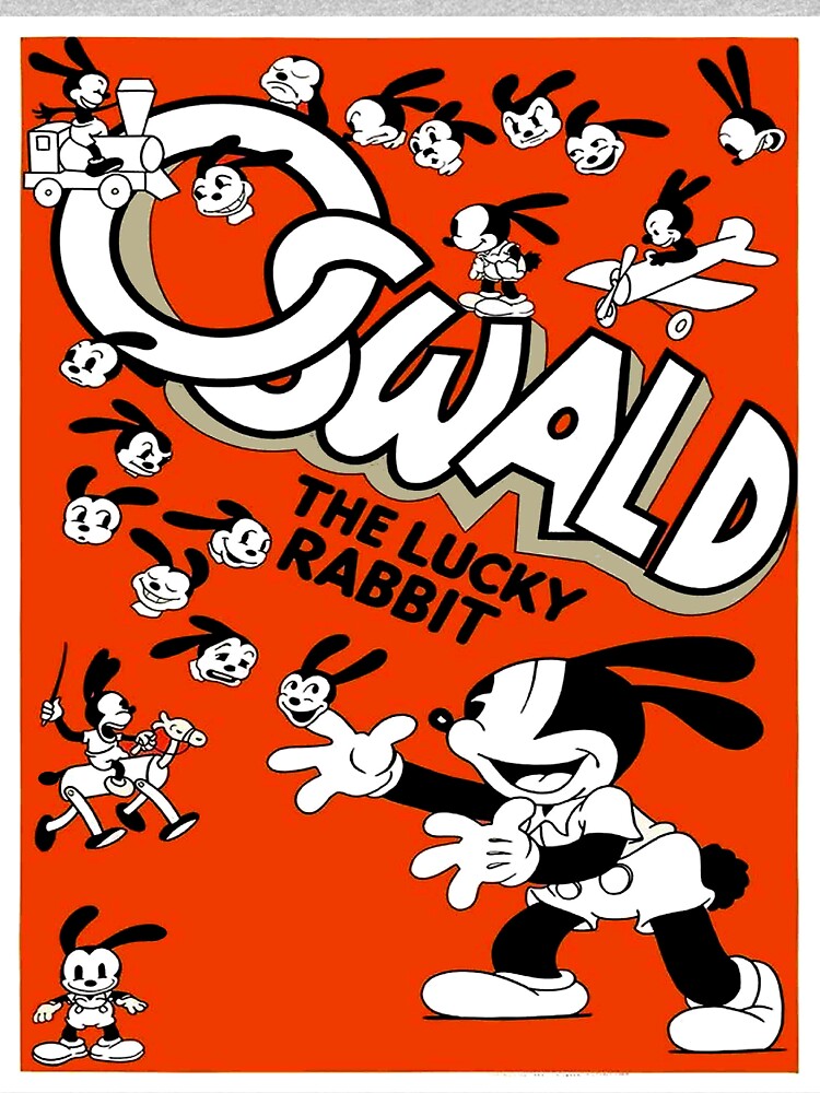 OSWALD RABBIT : Vintage Lucky Rabbit Cartoon Abstract Character Print by posterbobs