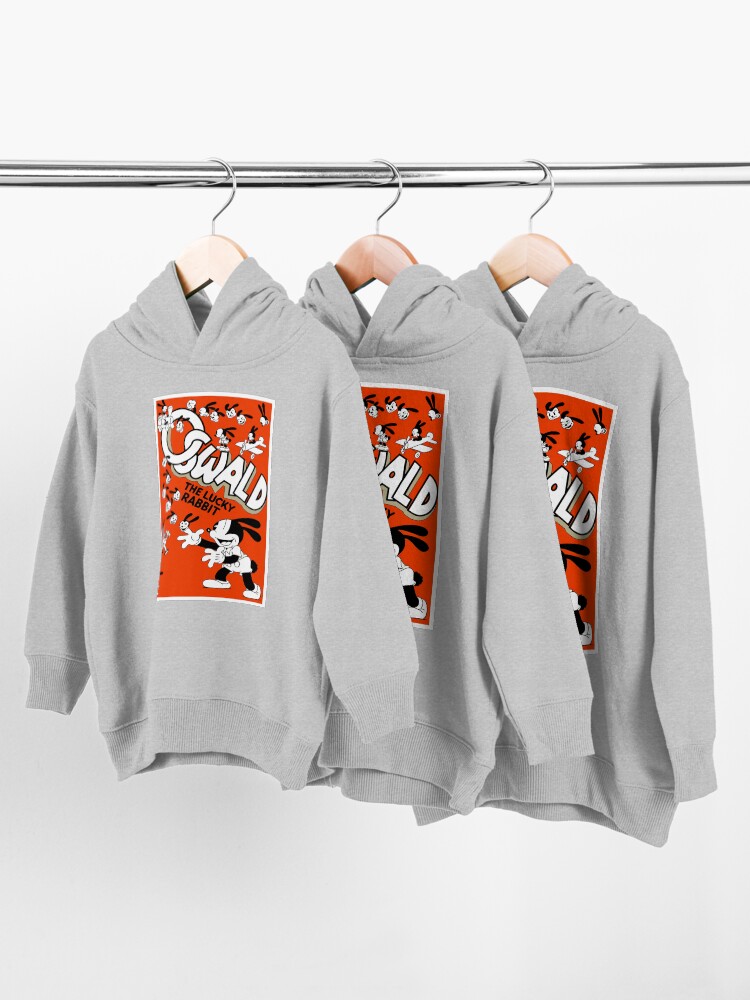 Alternate view of OSWALD RABBIT : Vintage Lucky Rabbit Cartoon Abstract Character Print Toddler Pullover Hoodie