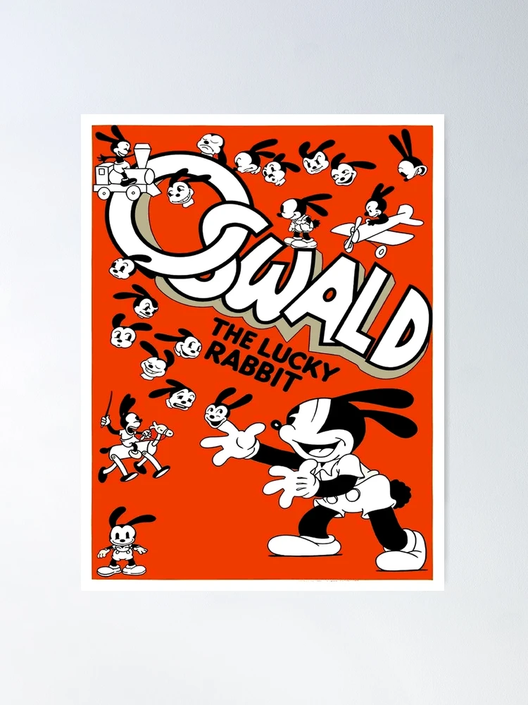 OSWALD RABBIT : Vintage Lucky Rabbit Cartoon Abstract Character