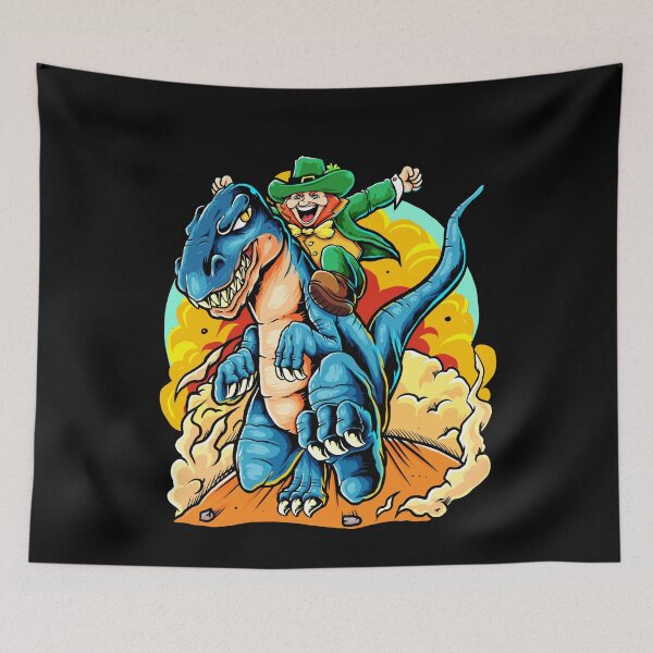 Item preview, St. Patrick's Day Leprechaun Riding T Rex Dinosaur  designed and sold by JakesRWild.