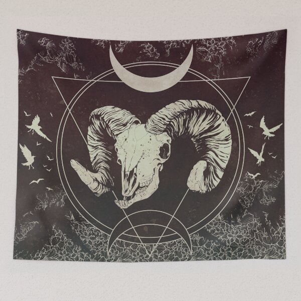 Item preview, Goat Skull, Textured Moon Design designed and sold by ArtPau.