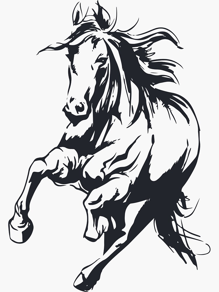 "jumping horse" Sticker by zaher97 Redbubble