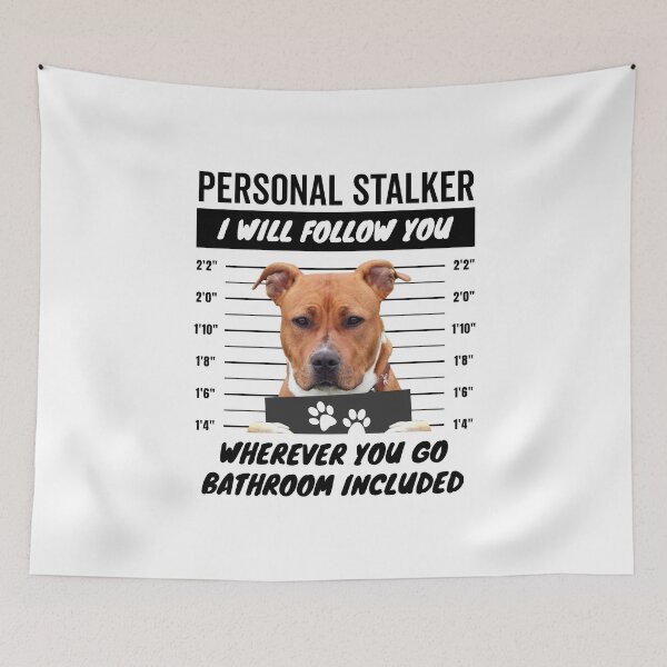 Item preview, Personal Stalker Dog – White Redhead Red American Staffordshire Terrier designed and sold by More Cute Dogs.