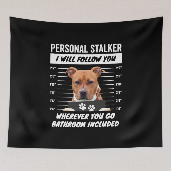 Item preview, Personal Stalker Dog – White Redhead Red American Staffordshire Terrier designed and sold by More Cute Dogs.