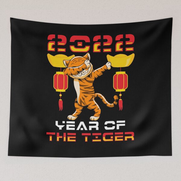 Item preview, Chinese Zodiac Lunar New Year Dabbing Tiger Horoscope Fan designed and sold by Dressed For  Duty.
