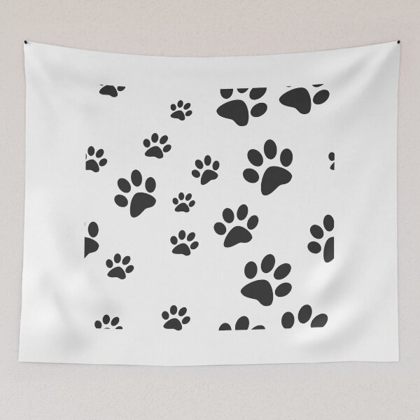 Item preview, A simple classic black and white paw print design. A paw art perfect print perfect gift for a house warming. Canine paw print art. designed and sold by Doggymadness.