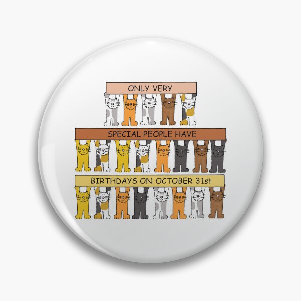 Item preview, Halloween October 31st Birthday Cartoon Cats Holding Banners designed and sold by KateTaylor.