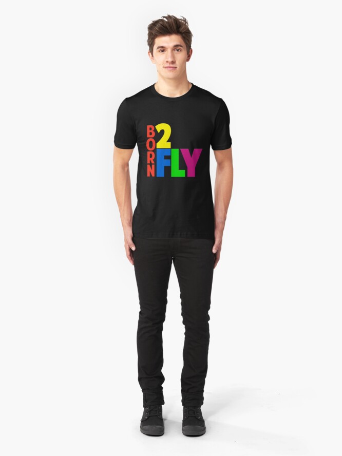 Alternate view of Born 2 Fly - NEON Slim Fit T-Shirt