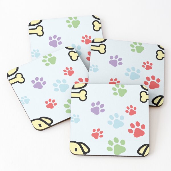 Item preview, A colourful dog paw print and dog face design.  A great gift for doglovers for their home furnishing. Decorative dog paws art for the home. designed and sold by Doggymadness.