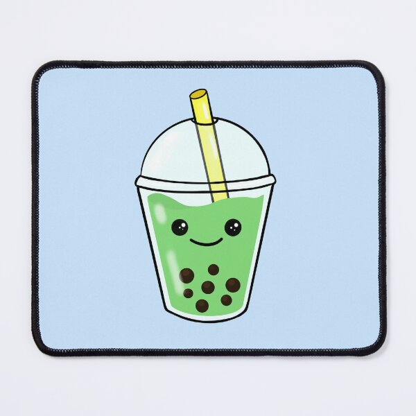 Item preview, Matcha Boba Milk Tea with Kawaii Face designed and sold by Toshi and Co..