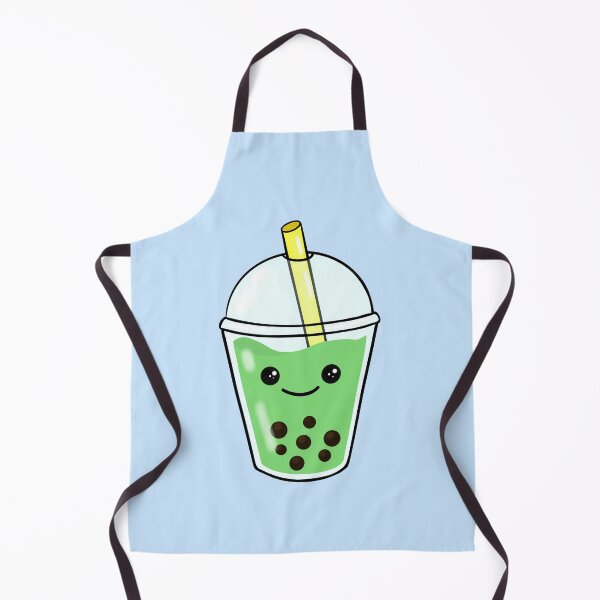 Item preview, Matcha Boba Milk Tea with Kawaii Face designed and sold by Toshi and Co..